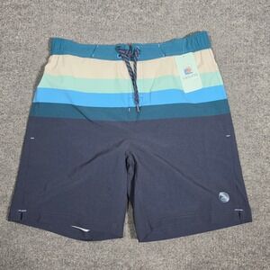 Laguna Swim Mens Blue Striped Board Shorts Trunks Size Large LMS4739 NWT